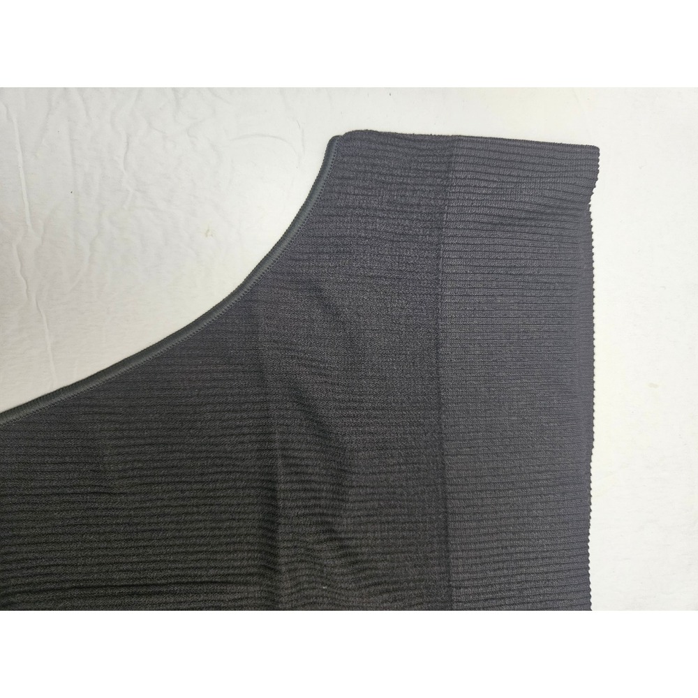 SKIMS Cotton Rib Thong Soot Dark Grey High Waisted Ribbed Underwear Size 4X/5X - Picture 2 of 6
